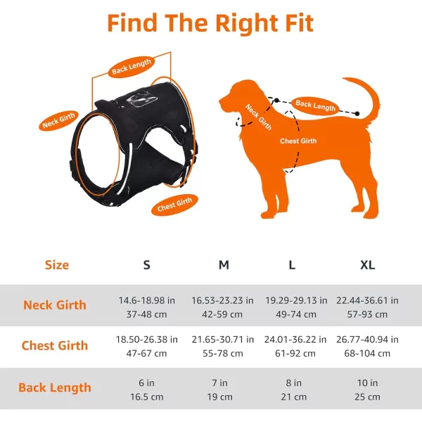Amazon Basics NoPull Adjustable Front Clip Working Dog Molle Vest Harness Black SmallXLarge
