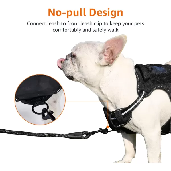 Amazon Basics NoPull Adjustable Front Clip Working Dog Molle Vest Harness Black SmallXLarge