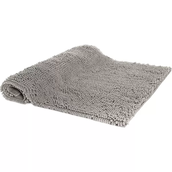 Amazon Basics NonSlip Microfiber Shag Bathroom Rug Mat 21 x 34 PlatinumPlatinum