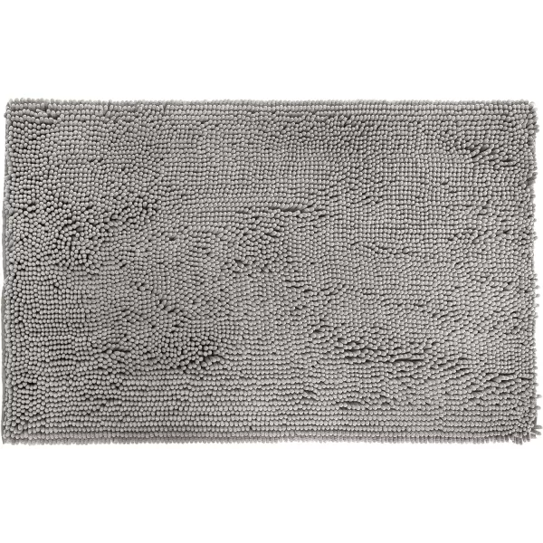 Amazon Basics NonSlip Microfiber Shag Bathroom Rug Mat 21 x 34 PlatinumPlatinum
