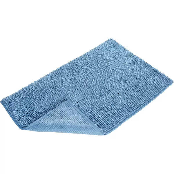 Amazon Basics NonSlip Microfiber Shag Bathroom Rug Mat 21 x 34 WhiteLake Blue