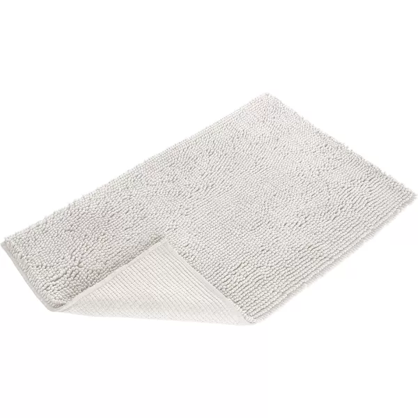 Amazon Basics NonSlip Microfiber Shag Bathroom Rug Mat 21 x 34 WhiteWhite
