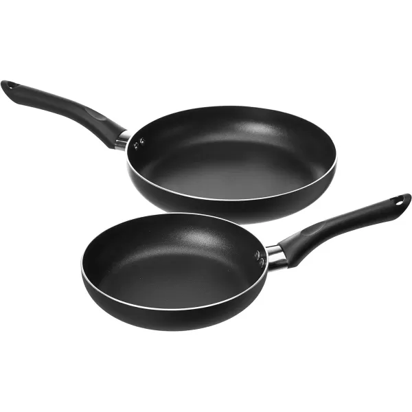 Amazon Basics NonStick Cookware 8Piece Set Pots and Pans Black3Piece Set