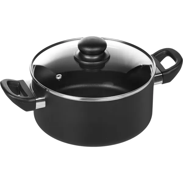 Amazon Basics NonStick Cookware 8Piece Set Pots and Pans Black8Piece Set
