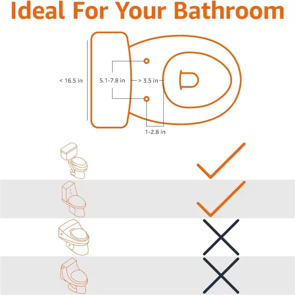 Amazon Basics Nonelectrical Bidet Attachment for Toilet with Water Adjustment Slim 1642 x 461 x 35White Toilet Bidet