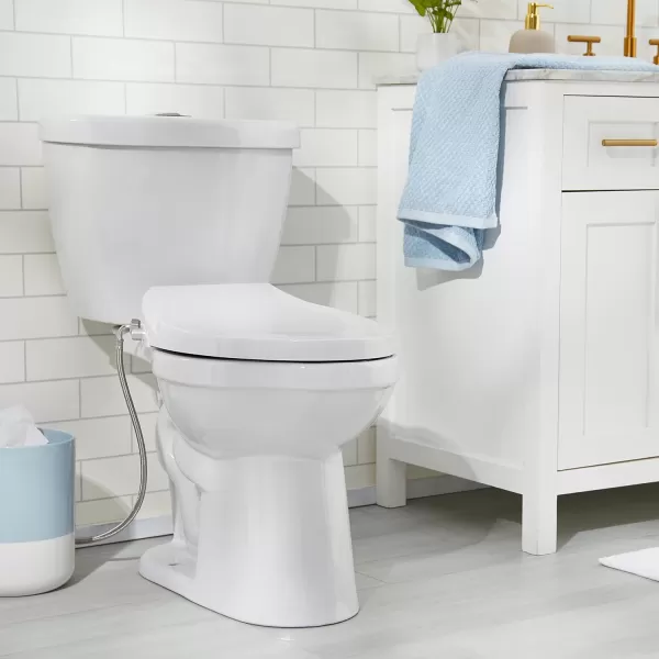 Amazon Basics Nonelectrical Bidet Attachment for Toilet with Water Adjustment Slim 1642 x 461 x 35White Toilet Seat