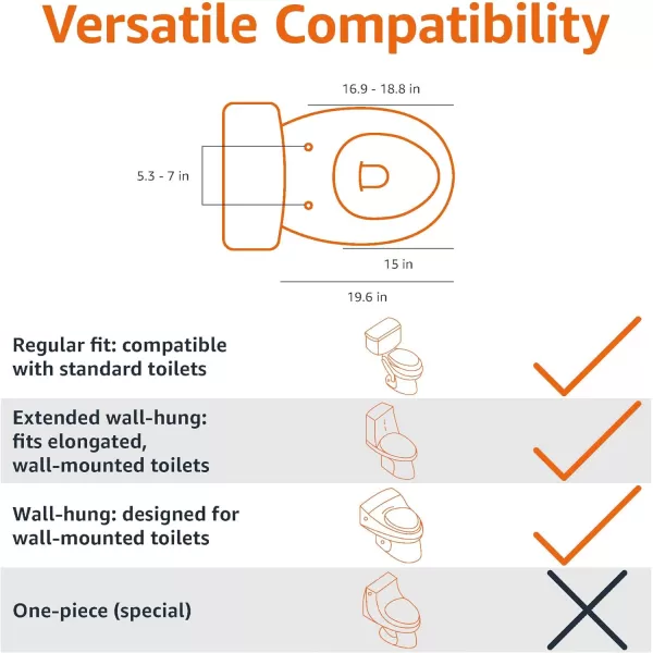 Amazon Basics Nonelectrical Bidet Attachment for Toilet with Water Adjustment Slim 1642 x 461 x 35White Toilet Seat