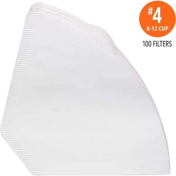 Amazon Basics Number 4 Cone Coffee Filters for 812 Cup Coffee Makers White 100 CountAmazon Basics Number 4 Cone Coffee Filters for 812 Cup Coffee Makers White 100 Count