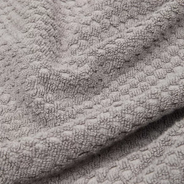 Amazon Basics Odor Resistant Textured Bath Towel Set  6Pieces Cotton Assorted Dark Grey 54 L x 30 W6Piece Set Dark Grey
