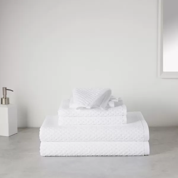 Amazon Basics Odor Resistant Textured Wash Cloth 12 x 12 Inches  12Pack White6Piece Set White