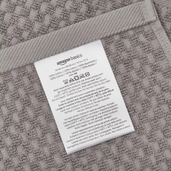 Amazon Basics Odor Resistant Textured Wash Cloth 12 x 12 Inches  12Pack WhiteWashcloth Pack of 12 Dark Grey