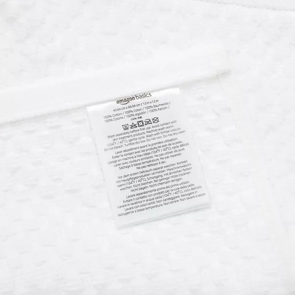 Amazon Basics Odor Resistant Textured Wash Cloth 12 x 12 Inches  12Pack WhiteWashcloth Pack of 12 White