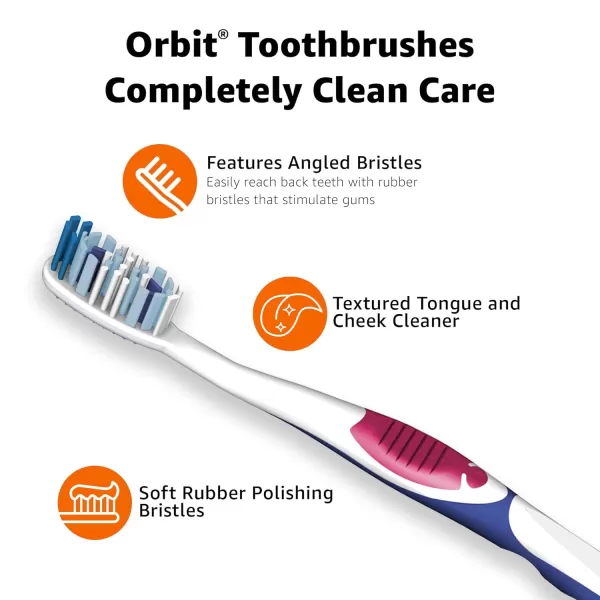 Amazon Basics Orbit Toothbrushes Soft Full 4 Count Assorted Colors Previously Solimo4 Count Pack of 1