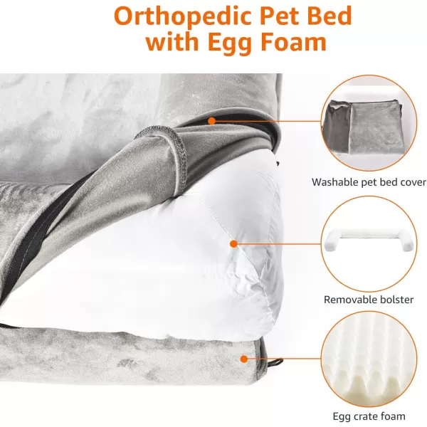 Amazon Basics Orthopedic Foam Living Room Couch Dog Pet Bed with Removable Cover 30 x 20 x 625Egg Crate Foam 355L x 300W x 31Th