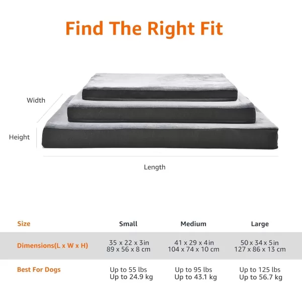 Amazon Basics Orthopedic Foam Living Room Couch Dog Pet Bed with Removable Cover 30 x 20 x 625Gel Foam 350L x 220W x 30Th