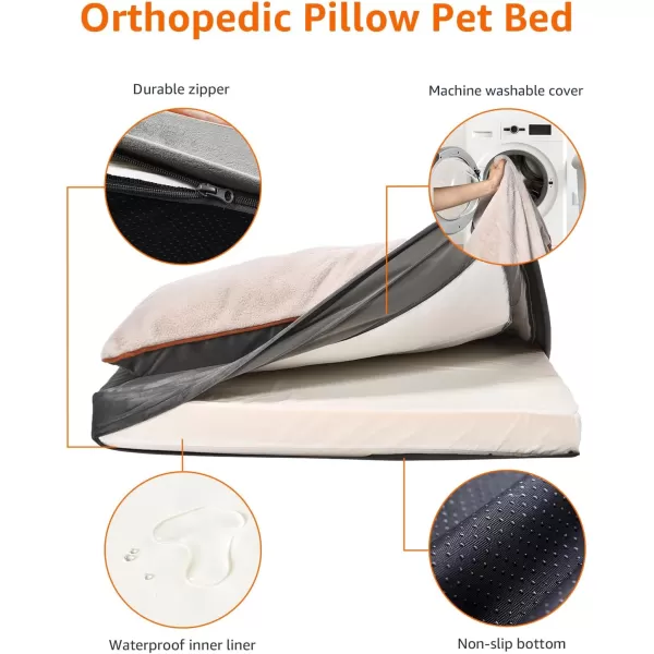 Amazon Basics Orthopedic Foam Living Room Couch Dog Pet Bed with Removable Cover 30 x 20 x 625Pillowtop Large