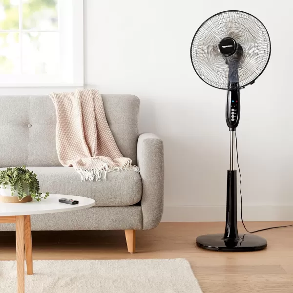 Amazon Basics Oscillating Dual Blade Standing Pedestal Fan with Remote 16Inch BlackAmazon Basics Oscillating Dual Blade Standing Pedestal Fan with Remote 16Inch Black