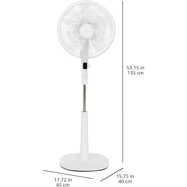Amazon Basics Oscillating Dual Blade Standing Pedestal Fan with Remote Quiet DC Motor 16 Inch WhiteAmazon Basics Oscillating Dual Blade Standing Pedestal Fan with Remote Quiet DC Motor 16 Inch White