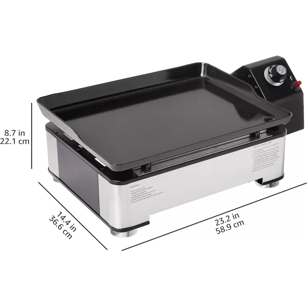 Amazon Basics Outdoor 4 Burner Gas Griddle with 36Inch Matte Enamel Coated Griddle Top and Side Shelfs1 Burner