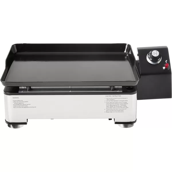 Amazon Basics Outdoor 4 Burner Gas Griddle with 36Inch Matte Enamel Coated Griddle Top and Side Shelfs1 Burner