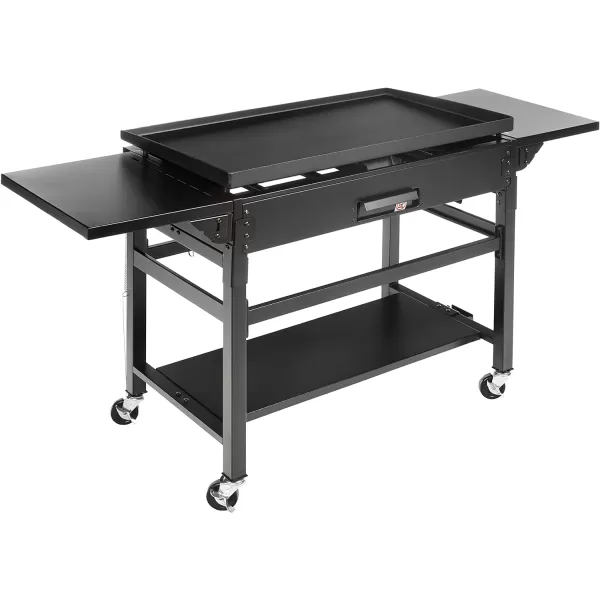 Amazon Basics Outdoor 4 Burner Gas Griddle with 36Inch Matte Enamel Coated Griddle Top and Side Shelfs4 Burner