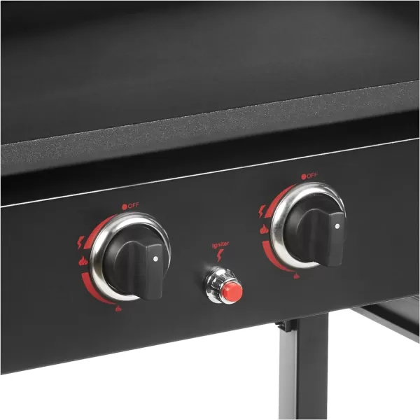 Amazon Basics Outdoor 4 Burner Gas Griddle with 36Inch Matte Enamel Coated Griddle Top and Side Shelfs4 Burner