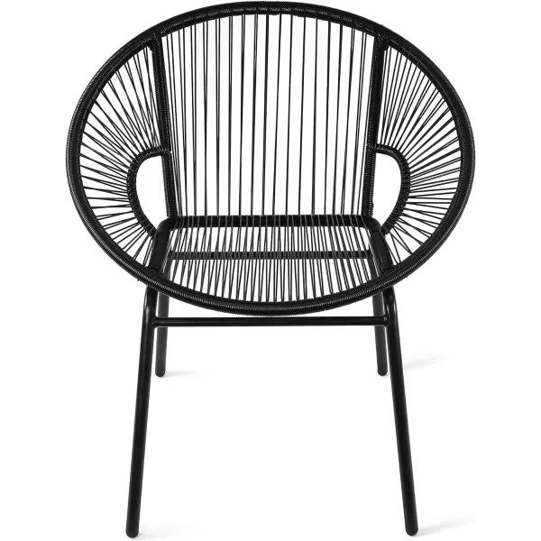Amazon Basics Outdoor All Weather PE Wicker Club Chair with Steel Frame  2 Pack Grey 248D x 2835W x 315HBlack