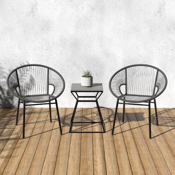 Amazon Basics Outdoor All Weather PE Wicker Club Chair with Steel Frame  2 Pack Grey 248D x 2835W x 315HGrey