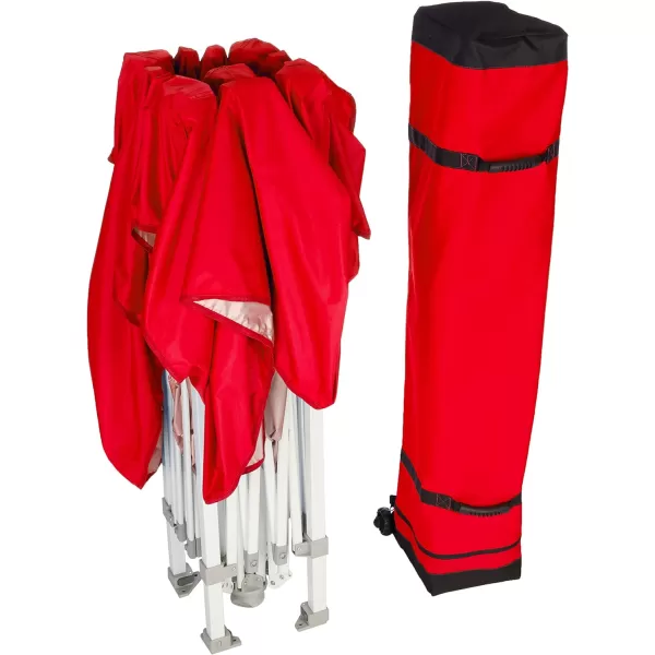 Amazon Basics Outdoor Pop Up Canopy 10 ft x 10 ft with 4pk Weight Wheeled Carry Bag WhiteOnePush Pop Up Red