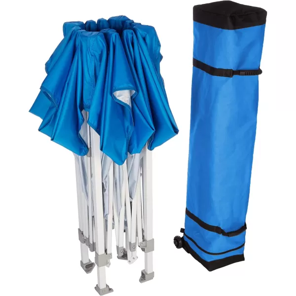 Amazon Basics Outdoor Pop Up Canopy 10 ft x 10 ft with 4pk Weight Wheeled Carry Bag WhitePop Up Blue