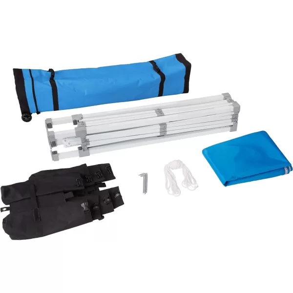 Amazon Basics Outdoor Pop Up Canopy 10 ft x 10 ft with 4pk Weight Wheeled Carry Bag WhitePop Up Blue