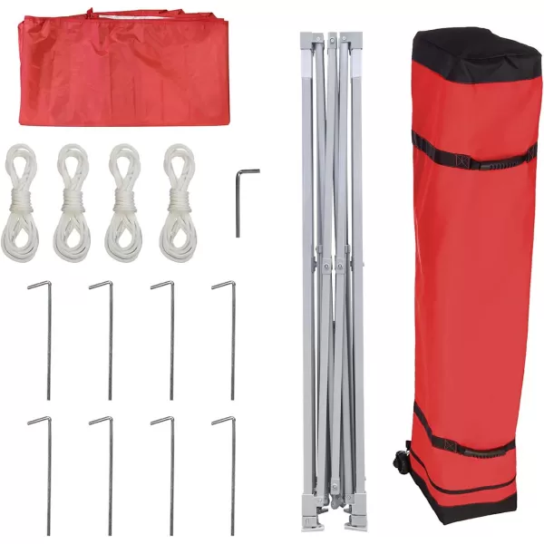 Amazon Basics Outdoor Pop Up Canopy 10 ft x 10 ft with 4pk Weight Wheeled Carry Bag WhitePop Up Red