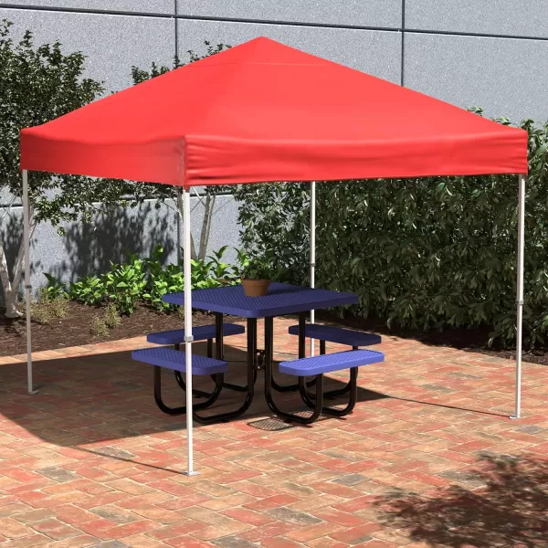 Amazon Basics Outdoor Pop Up Canopy 10 ft x 10 ft with 4pk Weight Wheeled Carry Bag WhitePop Up Red