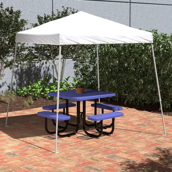 Amazon Basics Outdoor Pop Up Canopy 10 ft x 10 ft with 4pk Weight Wheeled Carry Bag WhitePop Up White