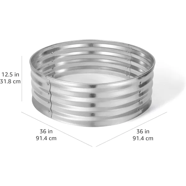 Amazon Basics Outdoor Round Steel Fire Ring  36Inch Star and Moon Design BlackGalvanized