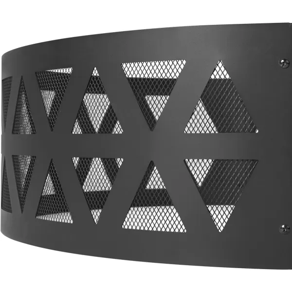 Amazon Basics Outdoor Round Steel Fire Ring  36Inch Star and Moon Design BlackLattice