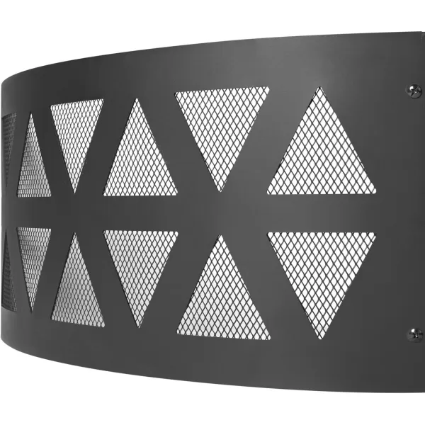 Amazon Basics Outdoor Round Steel Fire Ring  36Inch Star and Moon Design BlackLattice