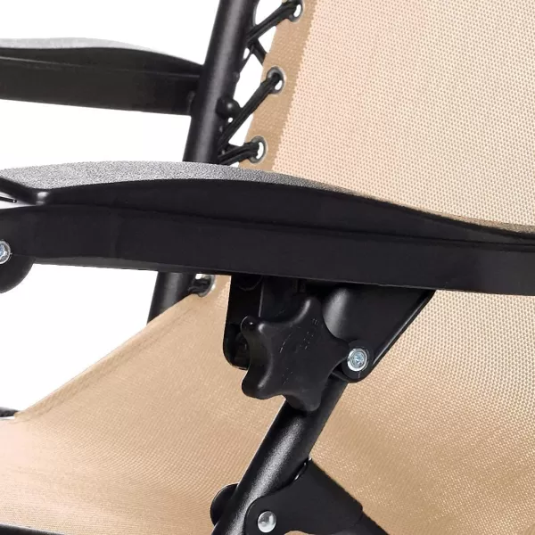 Amazon Basics Outdoor Textilene Adjustable Zero Gravity Folding Reclining Lounge Chair with Pillow 26 BlackBeige