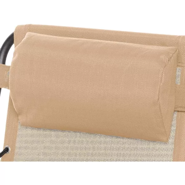 Amazon Basics Outdoor Textilene Adjustable Zero Gravity Folding Reclining Lounge Chair with Pillow 26 BlackBeige