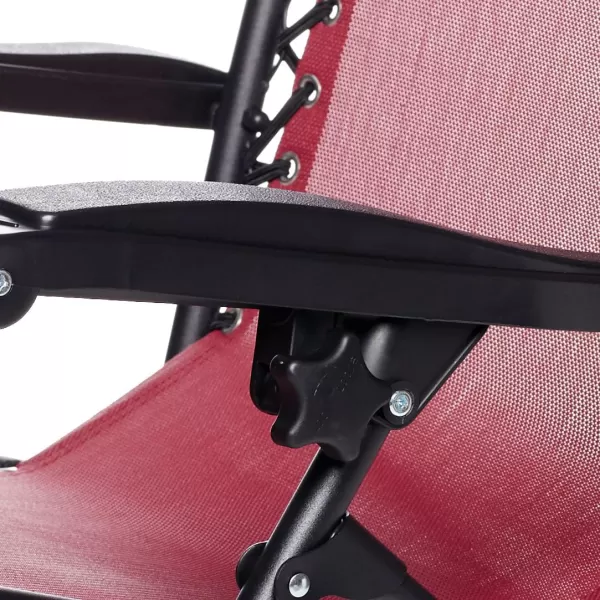 Amazon Basics Outdoor Textilene Adjustable Zero Gravity Folding Reclining Lounge Chair with Pillow 26 BlackBurgundy