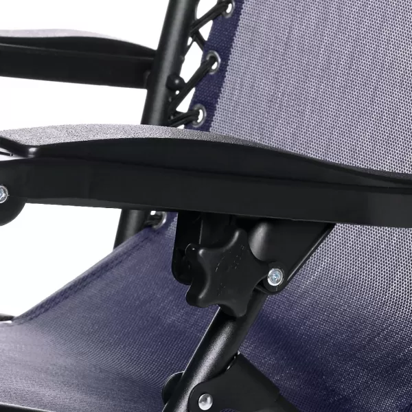Amazon Basics Outdoor Textilene Adjustable Zero Gravity Folding Reclining Lounge Chair with Pillow 26 BlackNavy Blue