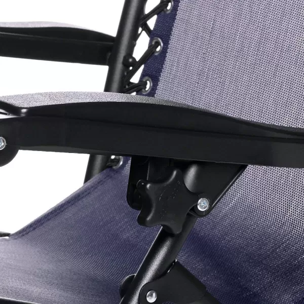 Amazon Basics Outdoor Textilene Adjustable Zero Gravity Folding Reclining Lounge Chair with Pillow 26 BlackNavy Blue