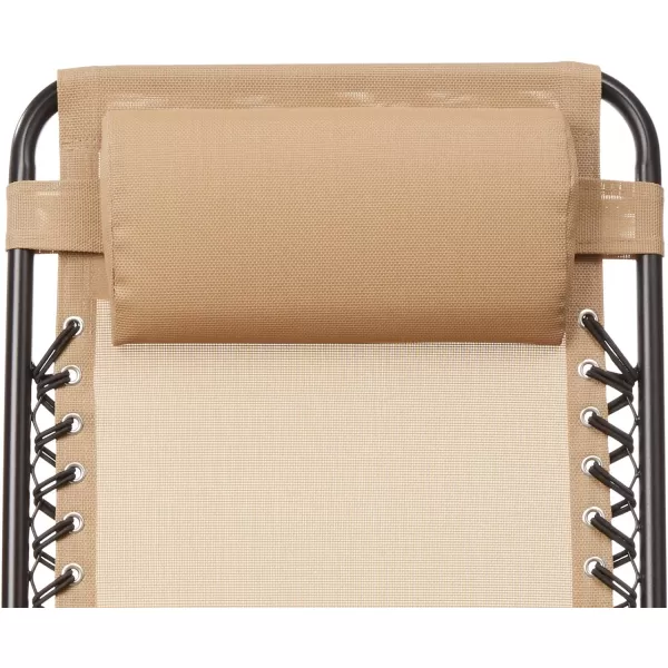 Amazon Basics Outdoor Textilene Zero Gravity Folding Lounge Rocker with Pillow RedBeige Foldable Rocking Chair