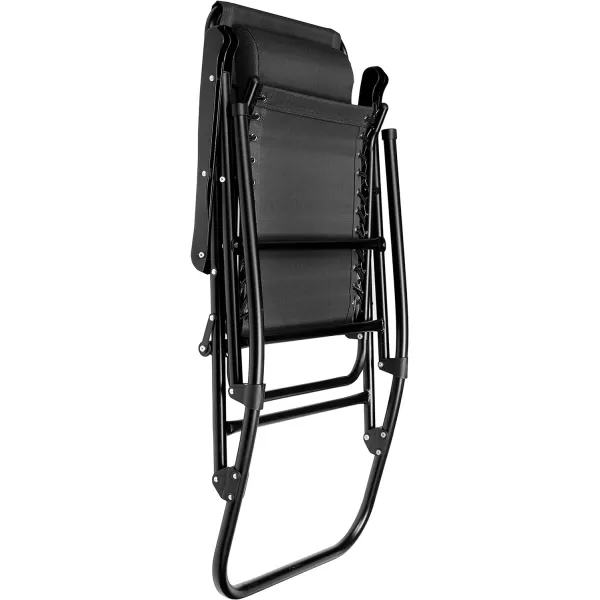 Amazon Basics Outdoor Textilene Zero Gravity Folding Lounge Rocker with Pillow RedBlack Foldable Rocking Chair