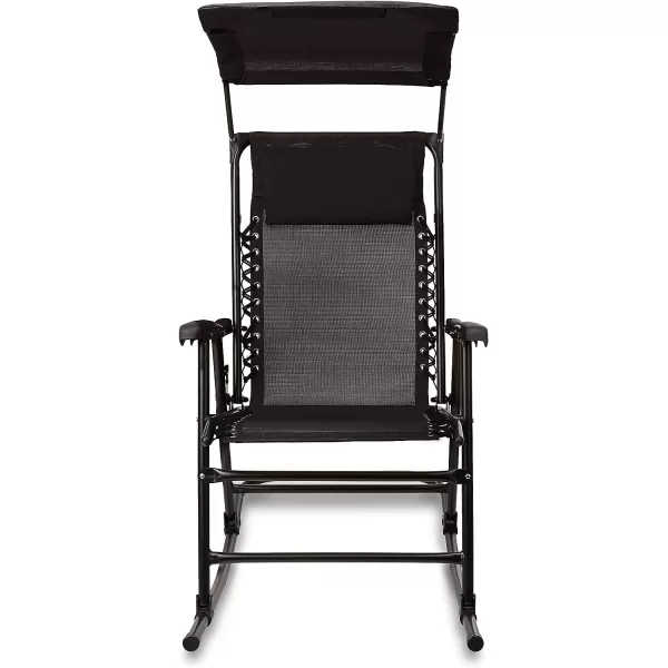 Amazon Basics Outdoor Textilene Zero Gravity Folding Lounge Rocker with Pillow RedBlack Foldable Rocking Chair with Canopy