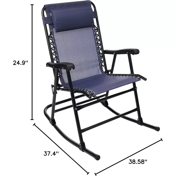 Amazon Basics Outdoor Textilene Zero Gravity Folding Lounge Rocker with Pillow RedNavy Foldable Rocking Chair