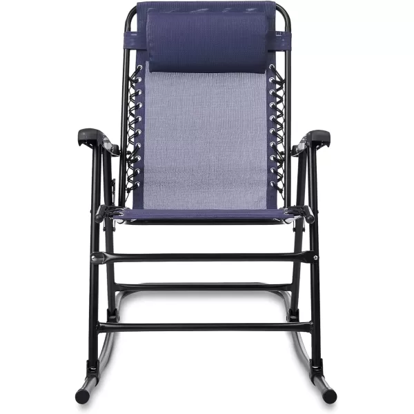 Amazon Basics Outdoor Textilene Zero Gravity Folding Lounge Rocker with Pillow RedNavy Foldable Rocking Chair