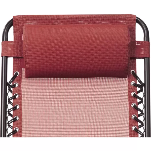 Amazon Basics Outdoor Textilene Zero Gravity Folding Lounge Rocker with Pillow RedRed Foldable Rocking Chair