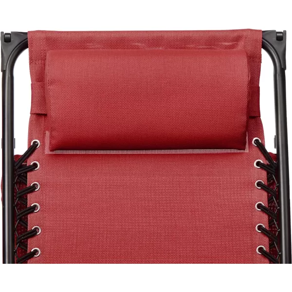 Amazon Basics Outdoor Textilene Zero Gravity Folding Lounge Rocker with Pillow RedRed Foldable Rocking Chair with Canopy
