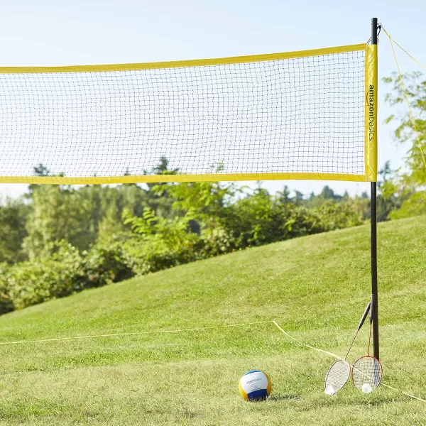 Amazon Basics Outdoor Volleyball and Badminton Combo Set with NetAmazon Basics Outdoor Volleyball and Badminton Combo Set with Net
